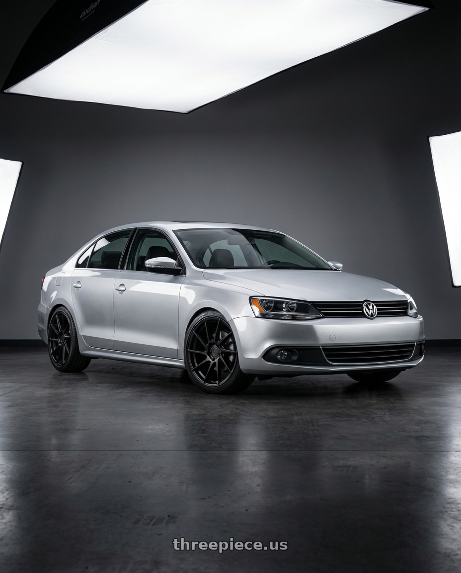 2016 Volkswagen Jetta GLI MK6 with Aodhan AH09 5x112 18x8.5 +35 Matte Black wheels