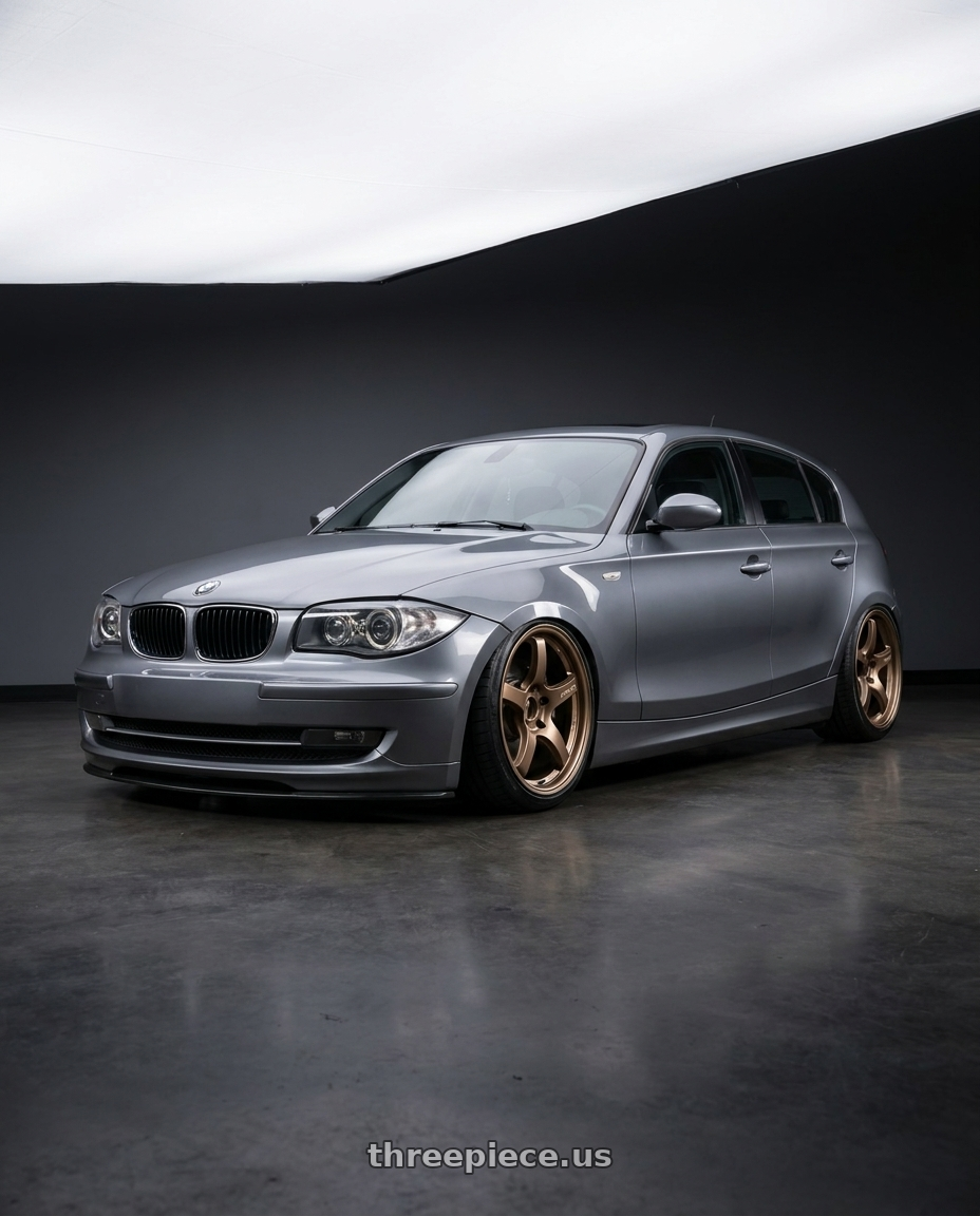 2012 BMW 1 Series E82 with Gram Lights 57CR 5x120 18x9.5+38 Bronze II wheels
