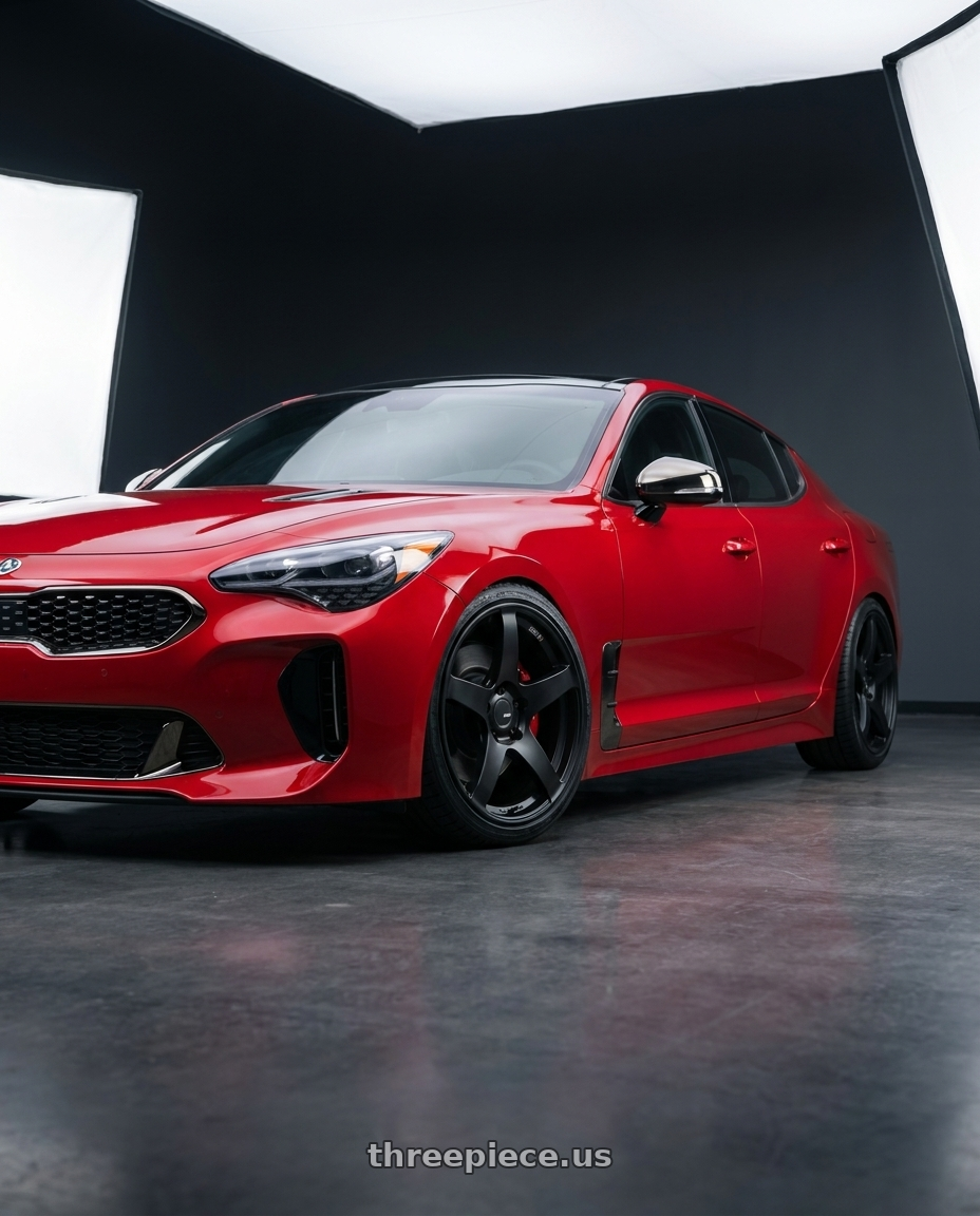 2022 Kia Stinger GT with Ssr Gtv01 5x114.3 19x8.5+38  FLAT BLACK wheels