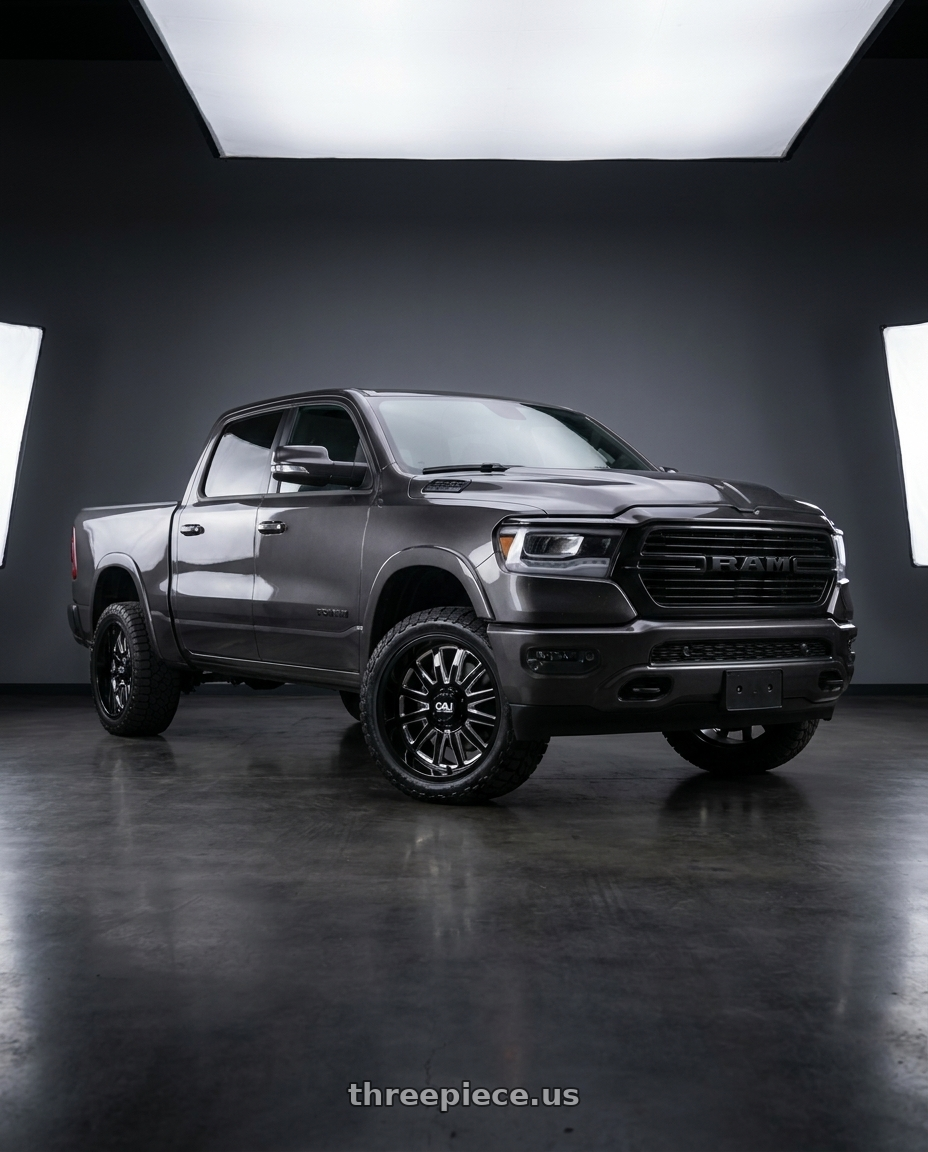 2021 Ram 1500 Laramie with Cali Off-Road Summit 9110 6x139.7 22x10+0 Gloss Black/Milled Spokes wheels