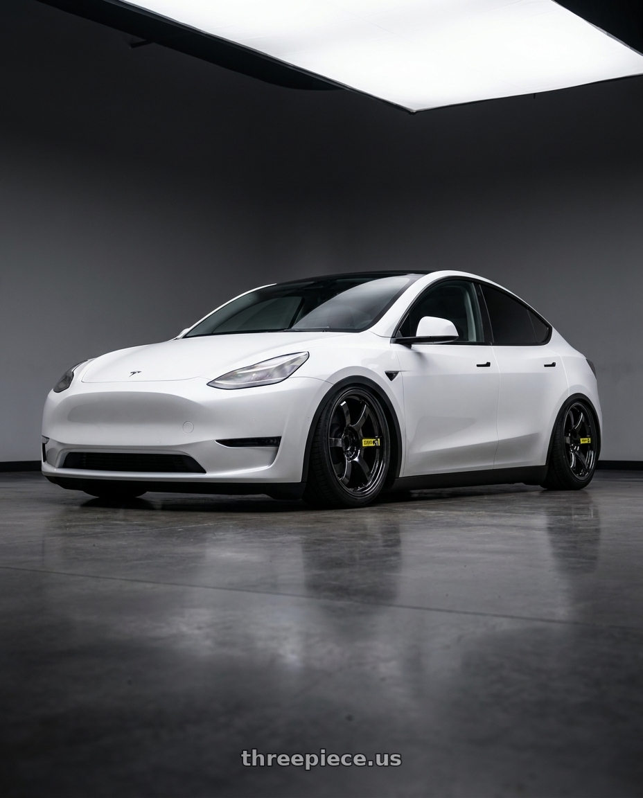 2026 Tesla Model Y Premium with Gram Lights 57DR LIMITED 5x114.3 19x8.5+35 Rays Black Metal Coat wheels