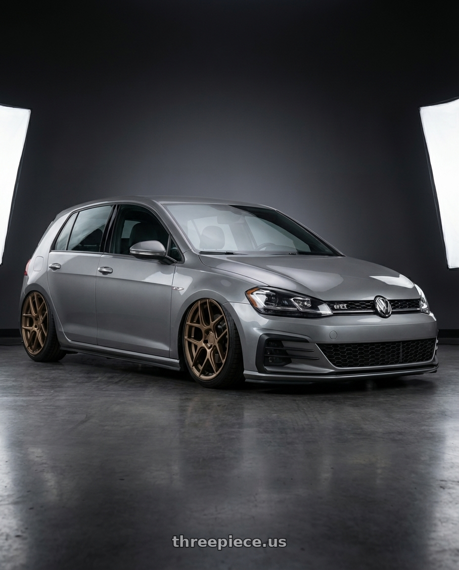 2019 Volkswagen GTI MK7 with Aodhan AFF2 5x112 19x9.5+35 Matte Bronze wheels