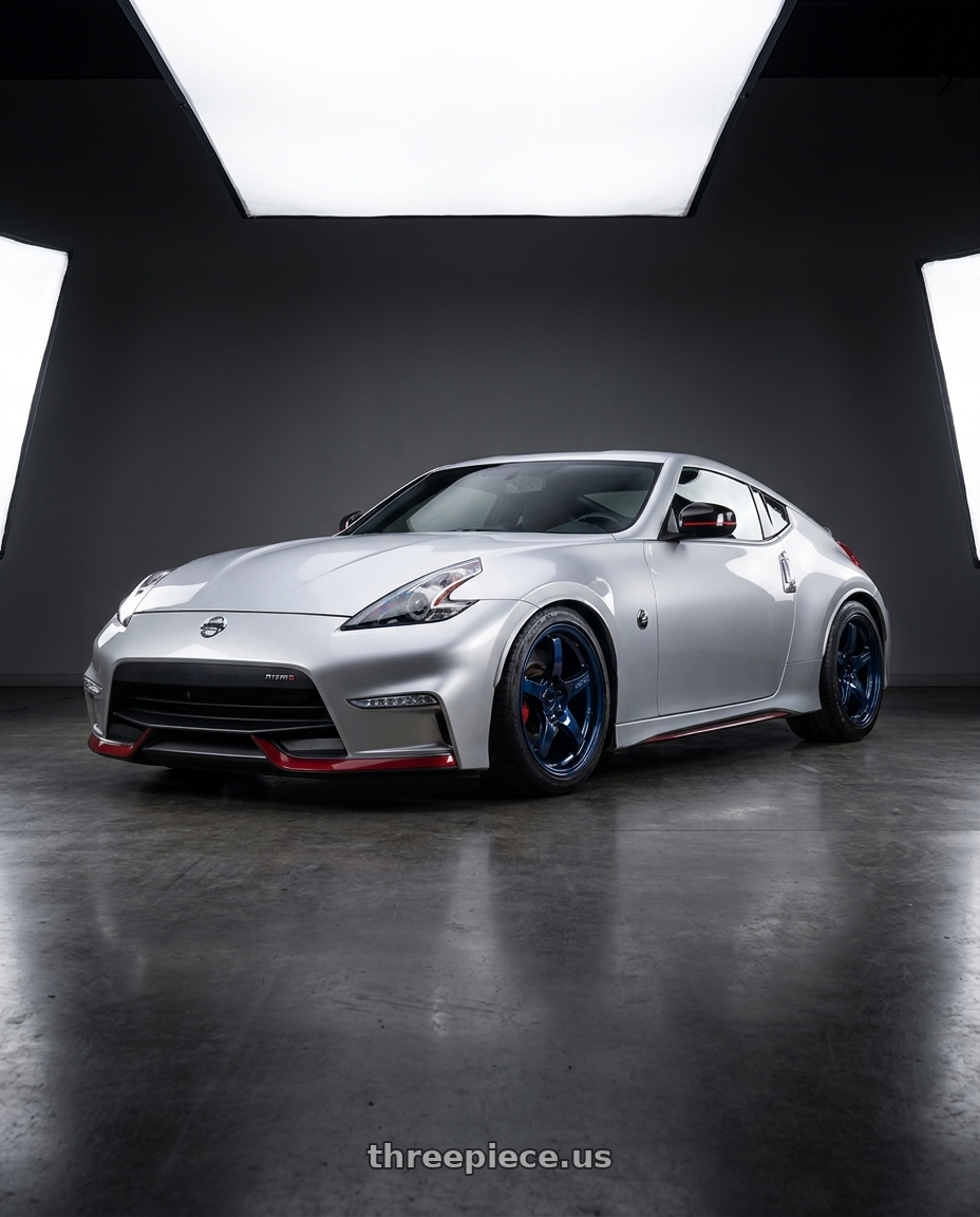 2018 Nissan 370z Nismo with Gram Lights 57CR 4x100 15x8+35 Eternal Blue Pearl wheels