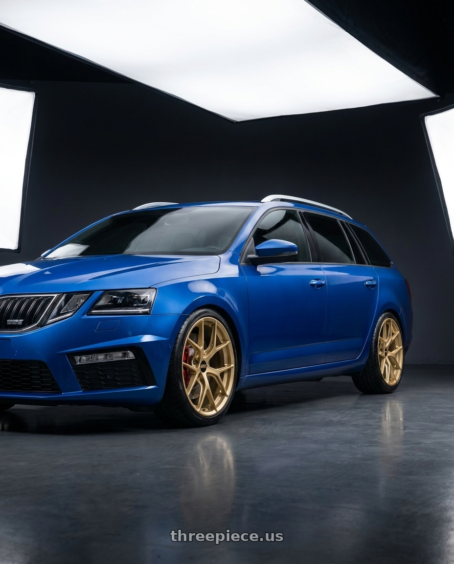 2017 Skoda octavia with BBS FI-R 5x120 19x9.5+22 Gold wheels
