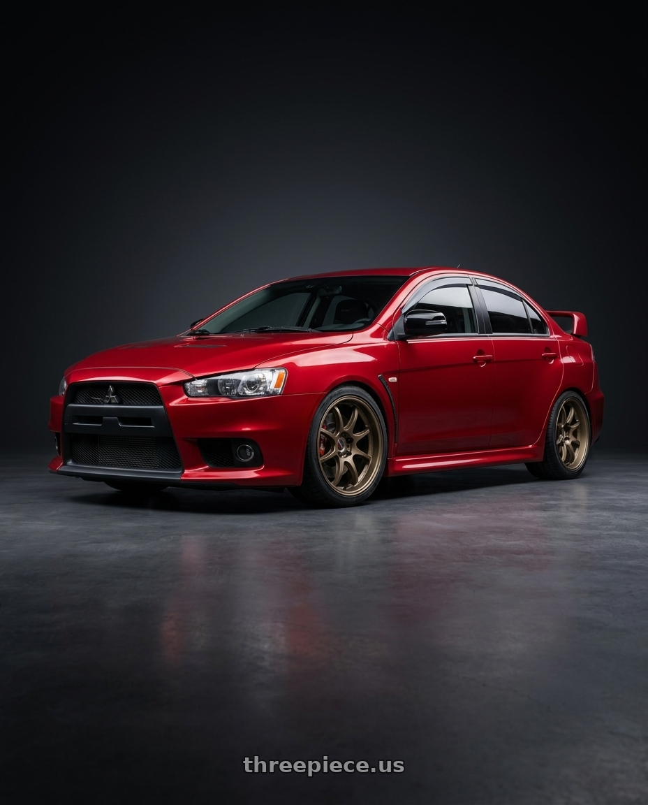 2015 Mitsubishi Lancer Evolution X with Work Emotion D9r 5x114.3 18x8.5 +32 Matte Bronze wheels