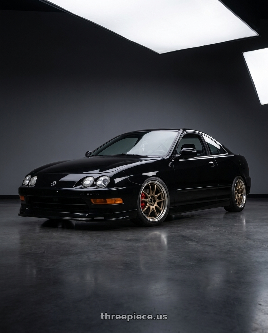 1998 Acura Integra gsr with Work Cr 2P 4x100 16x7 +38 Matte Bronze wheels