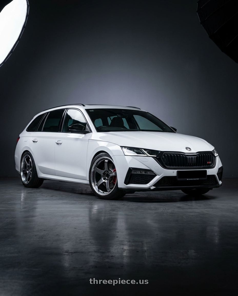 2024 skoda Octavia combi rs with Advan Racing GT BEYOND 5x112 19x8.5 +45 MACHINING & HYPER PLATINUM BLACK wheels