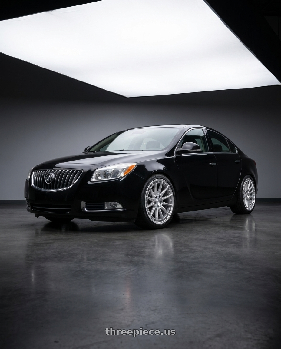 2013 buick regal premium, black onyx with KATANA RACING KR11 5x120 20x8.5 +40 Glossy Silver Machine Face wheels