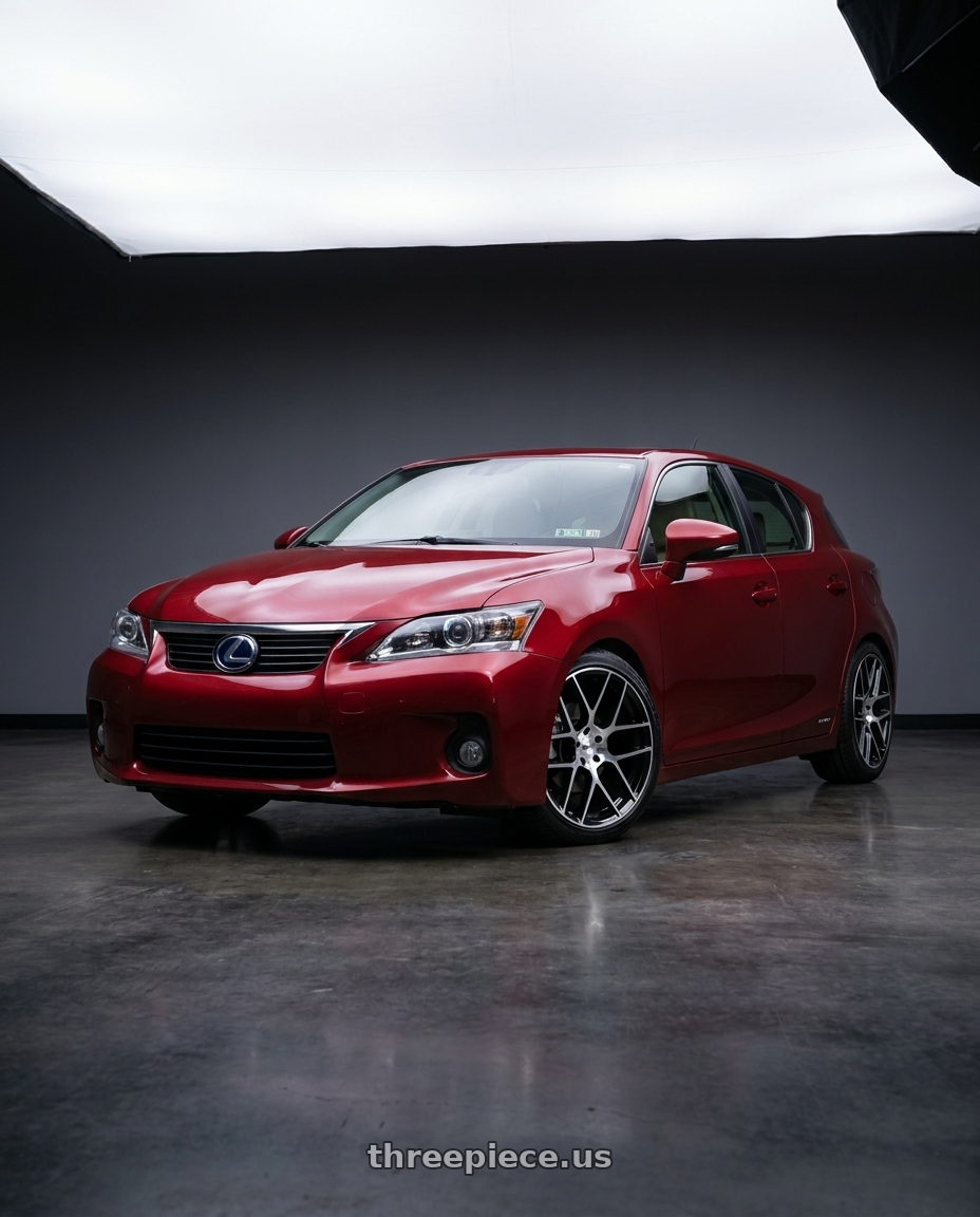 2011 Lexus CT200h with TSW TW002 LASARTHE 5X100 18x8.5 +38 GLOSS BLACK MACHINED wheels