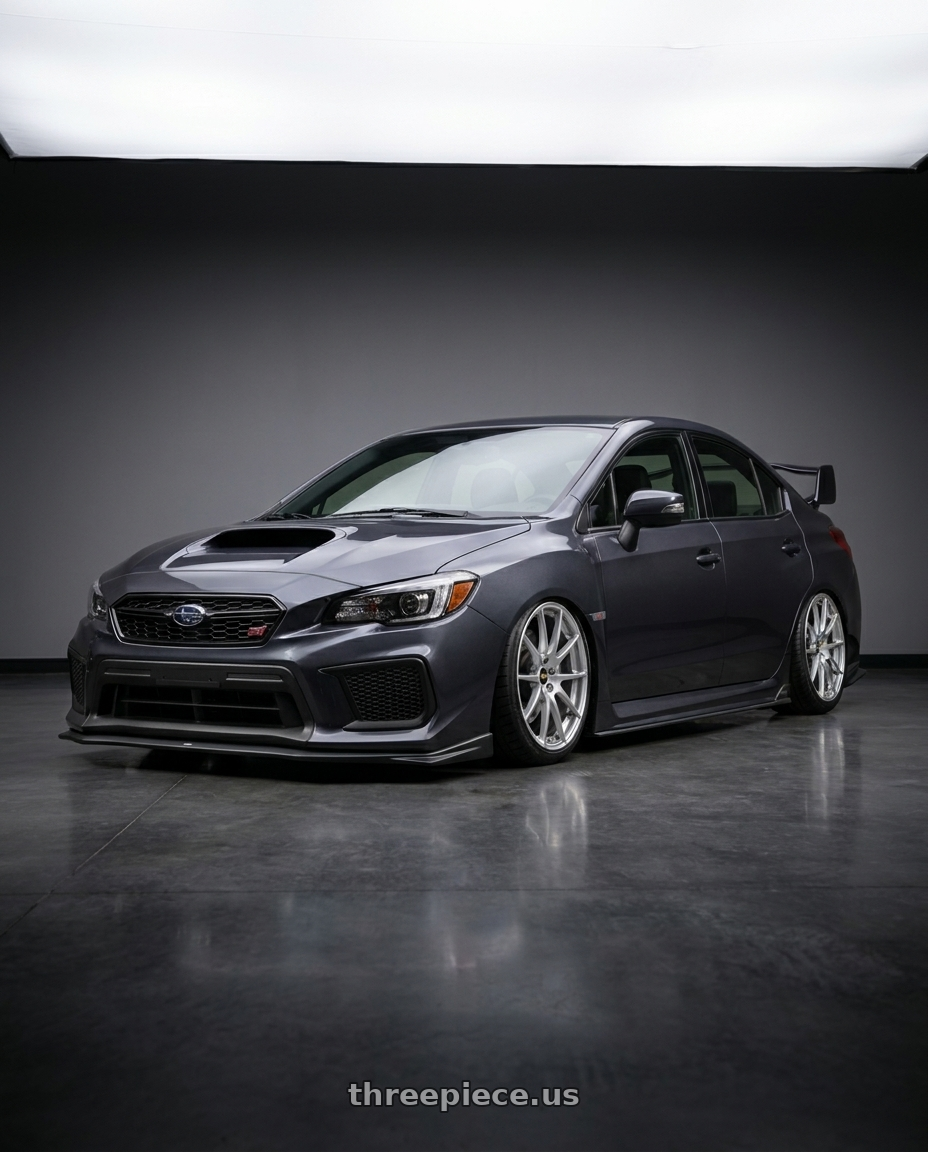 2018 Subaru sti with BBS FS 5x112 19x10 +38 PFS Diamond Silver wheels