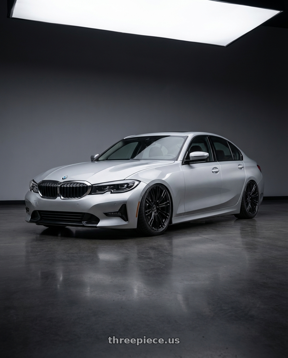 2023 BMW 3 Series G20 with Avant Garde Wheels M520R 5X112 19x9.5 +40 Gloss Black wheels