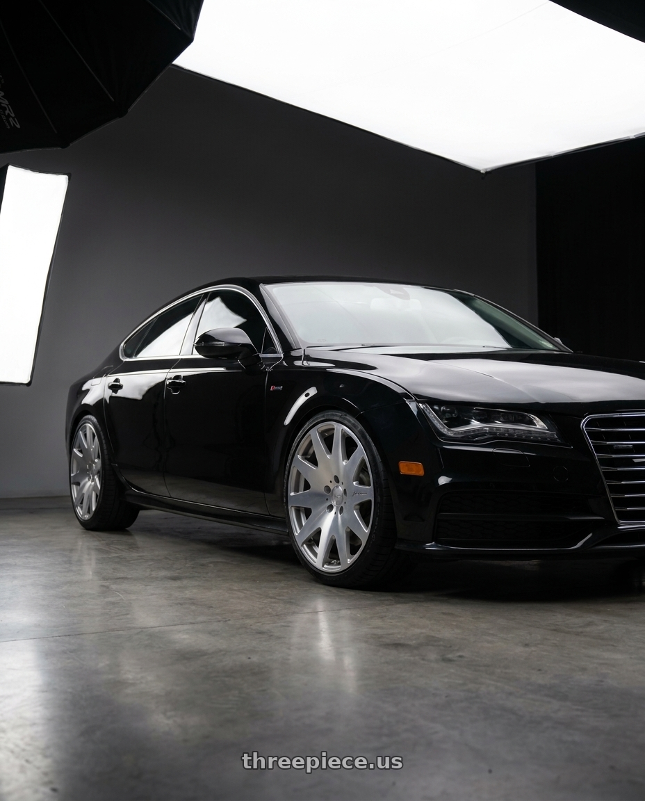 2012 audi A7 with MRR HR3 5x112 20x9.5  +25 Silver Machine Face wheels