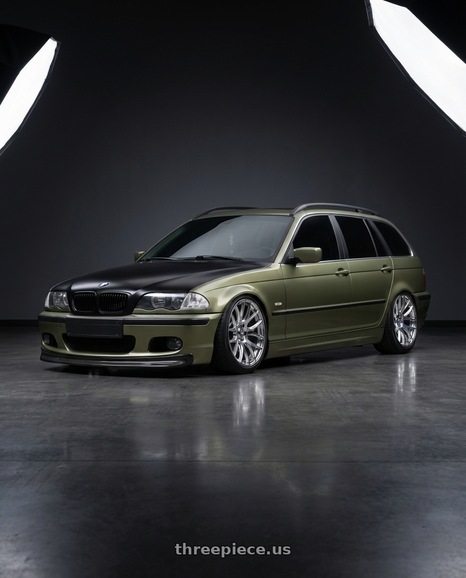 2001 bmw 325it with Kansei K14X Roku 5X120 18x9.5 22 Chrome wheels