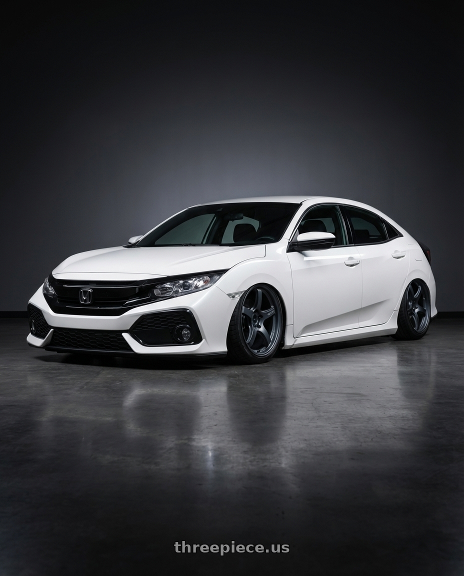 2019 Honda Civic with Gram Lights 57CR 5x114.3 19x9.5+25 Gunblue II wheels