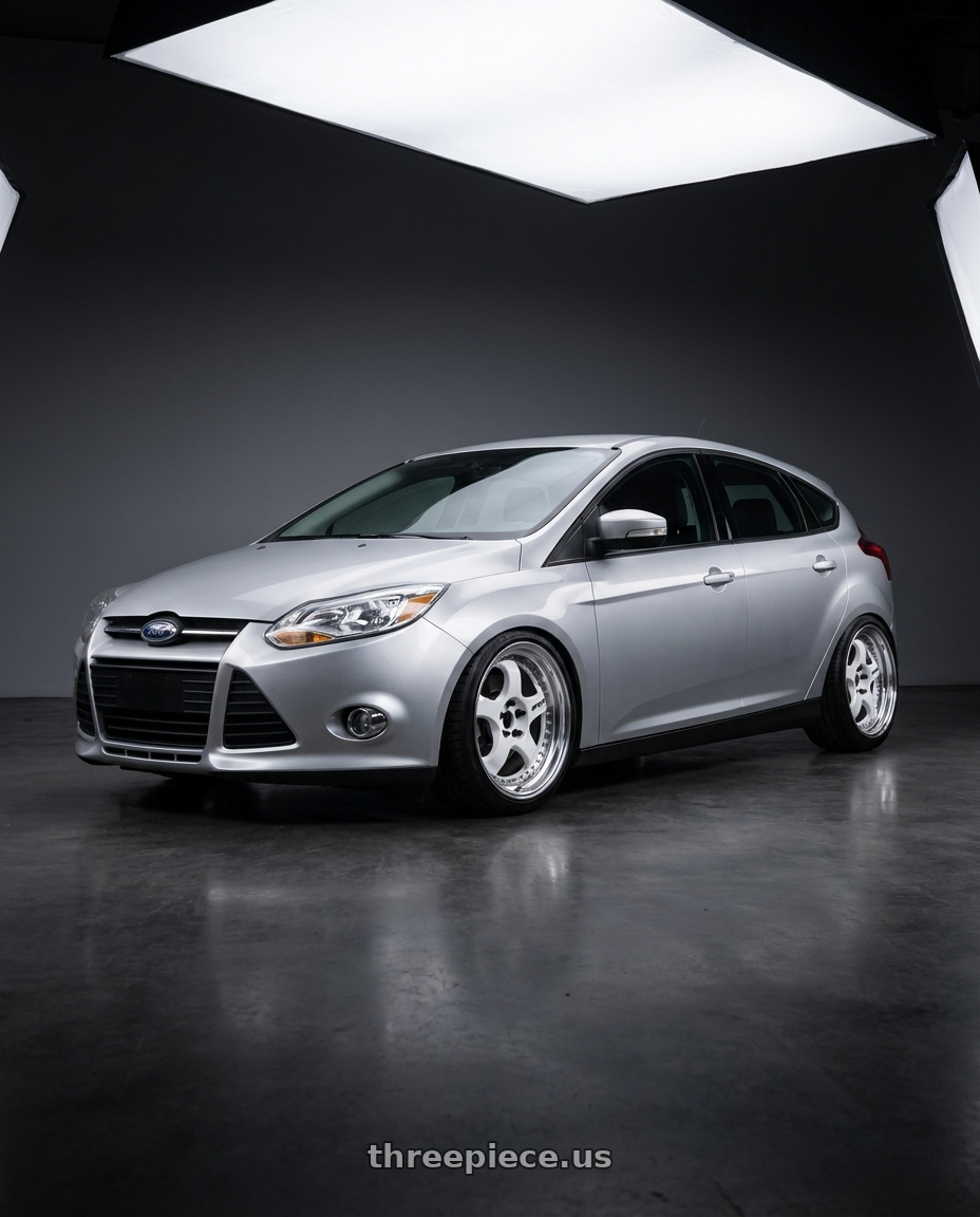 2014 ford focus mk3 1.6 silver with Work Meister S1 3P 5x108 18x8.5+35 L Disk White wheels