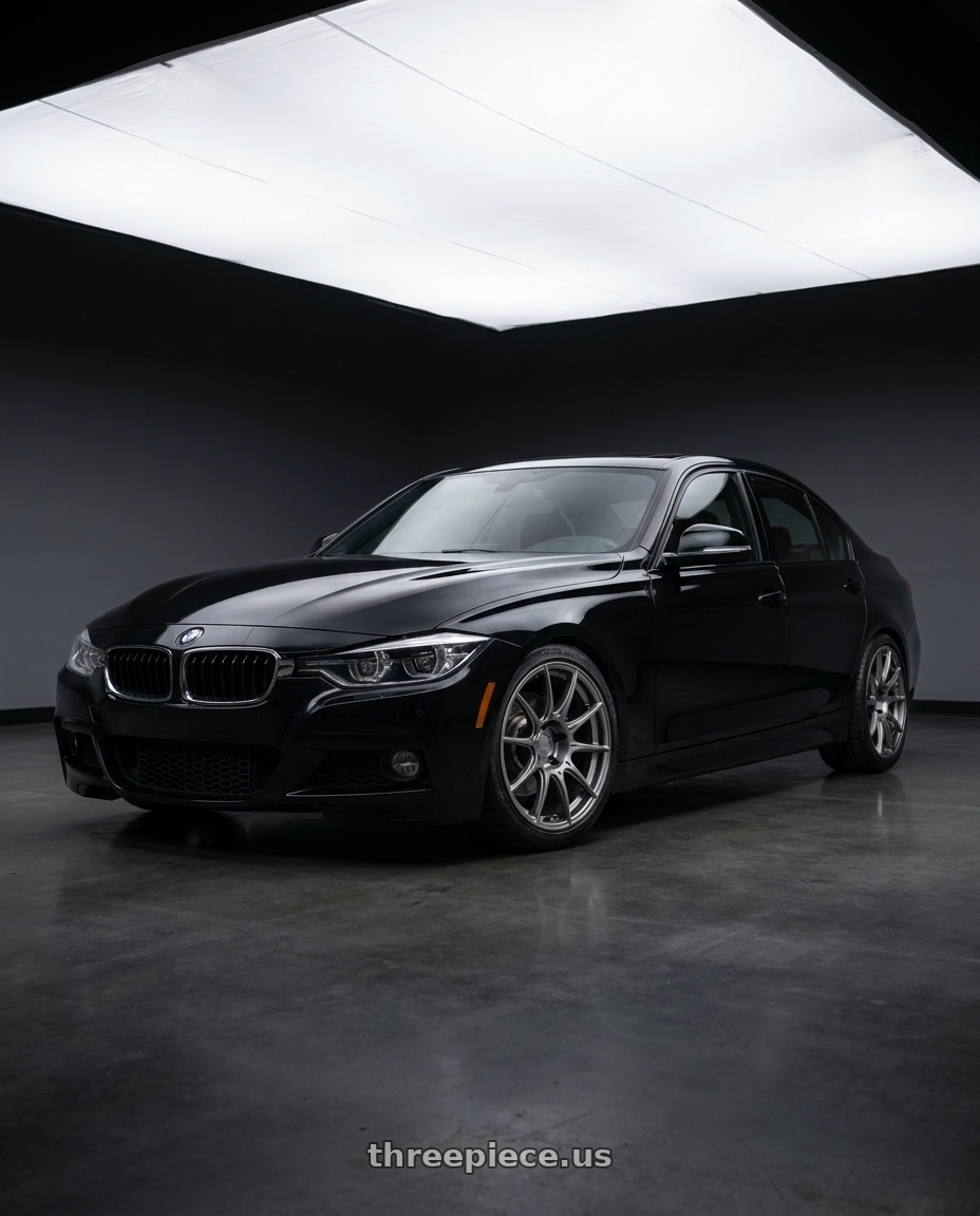 2015 bmw 335i with Ssr Gtx01 5x120 19x9.5+38  DARK SILVER wheels