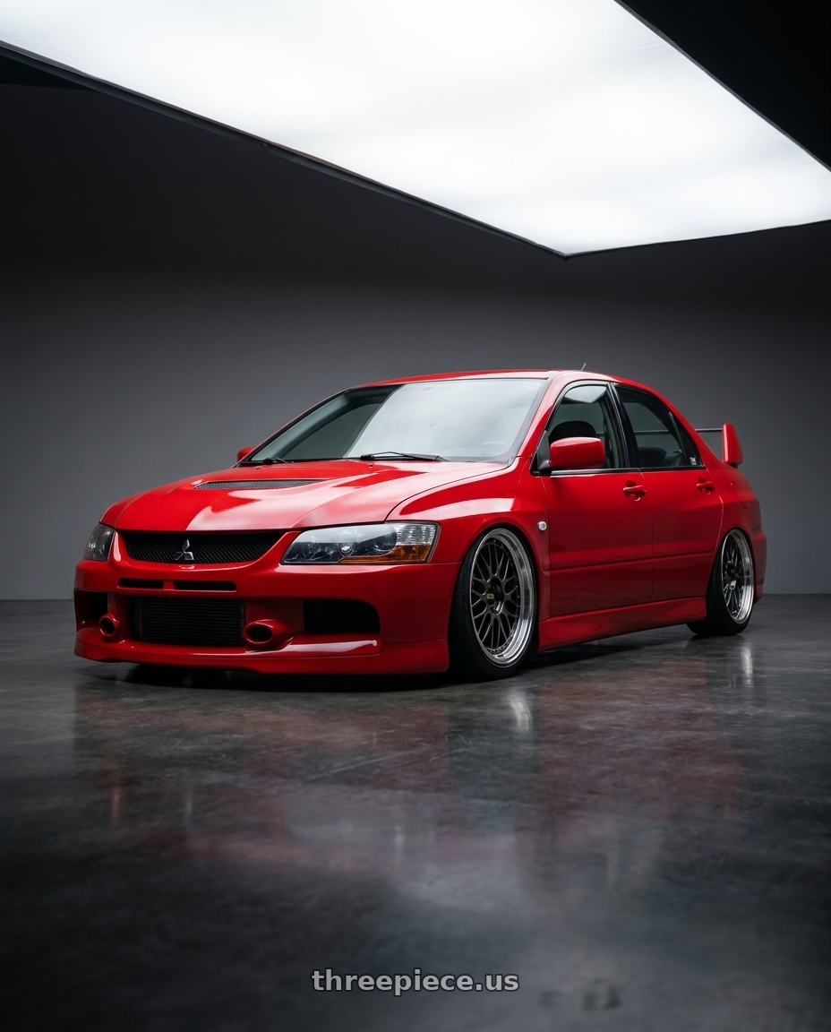 2005 Mitsubishi evo with BBS LM 5x114.3 18x8.0+35 Diamond Black wheels