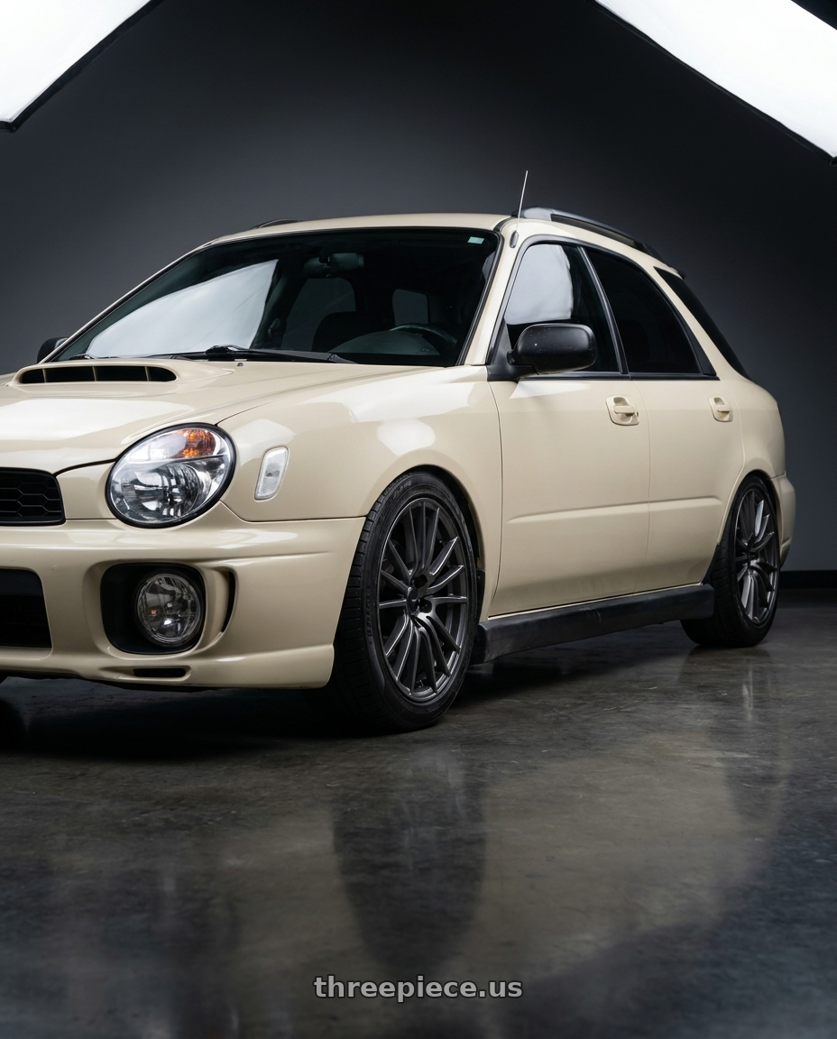 2002 subaru wrx wagon with Konig 56MG Ampliform 5x100 17x8 +40 Dark Metallic Graphite wheels