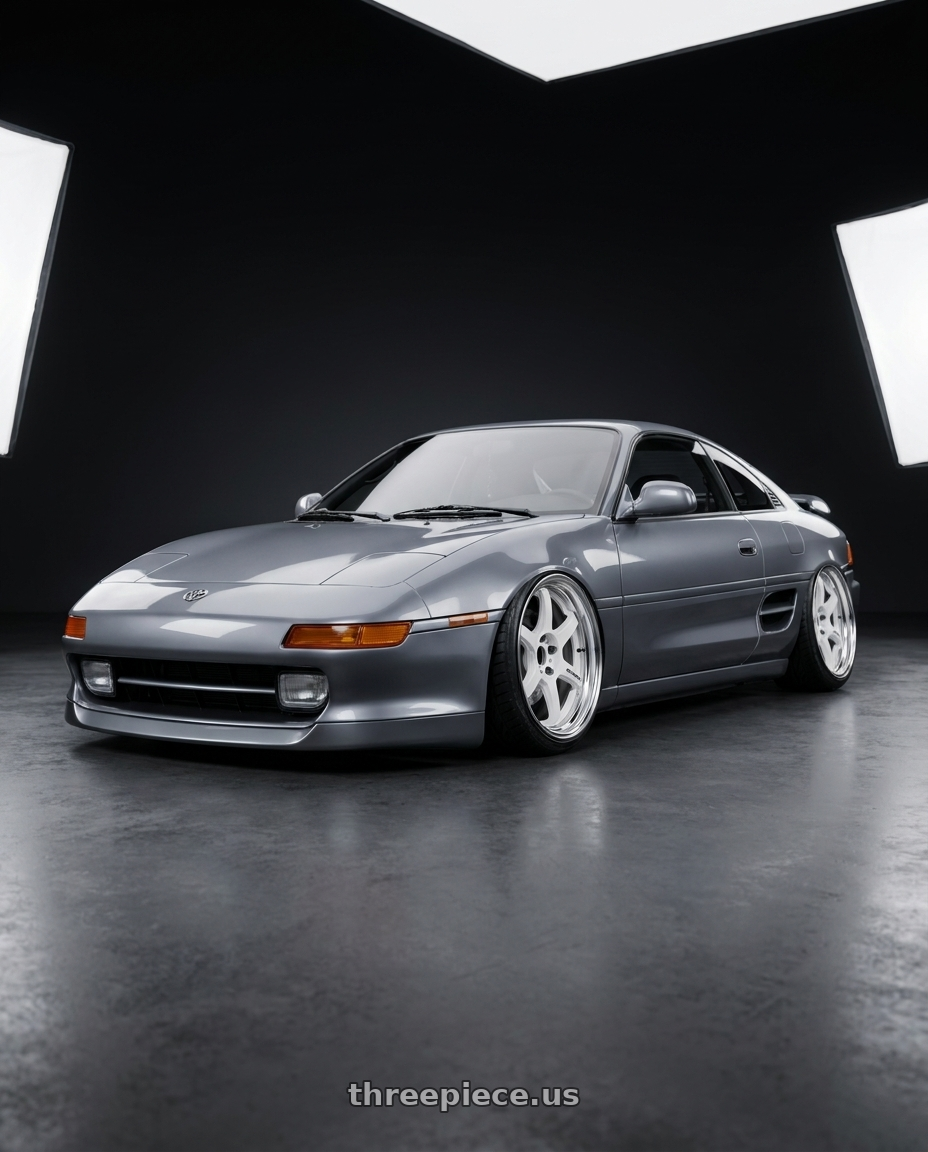 1991 Toyota Mr2 SW20 with Work T7r 2P 5x100 18x10.0 +0 WHITE wheels
