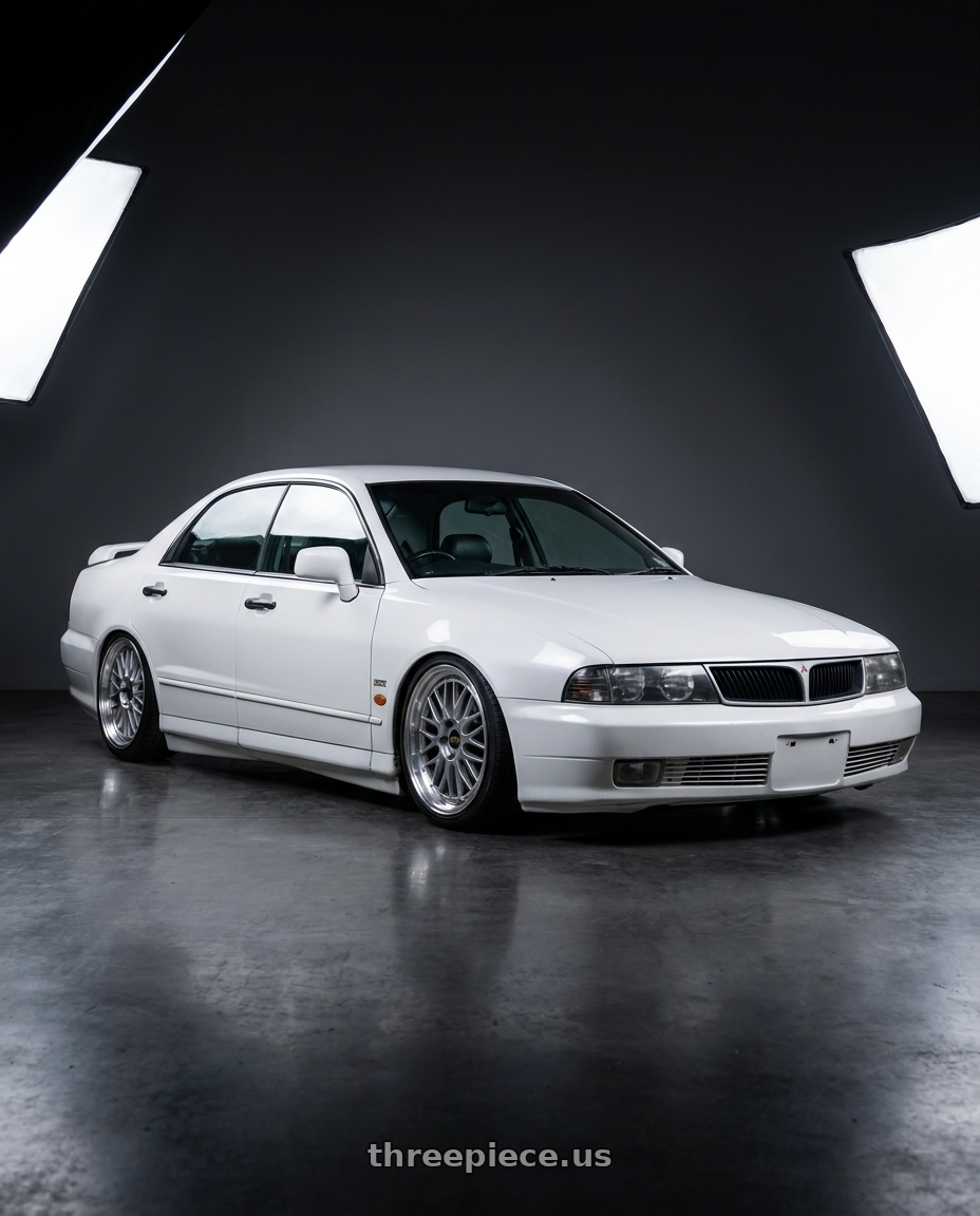 1998 Mitsubishi Magna Sports White with BBS LM 5x114.3 18x8.5+38 Diamond Silver wheels