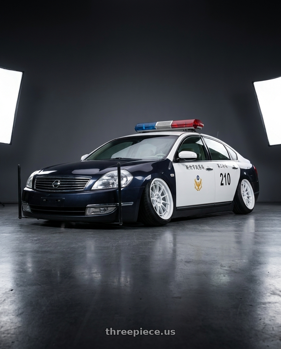 2007 Nissan Teana 新竹市政府警察局 with Enkei NT03+M 5x114.3 18x9.5+40 Vanquish White wheels