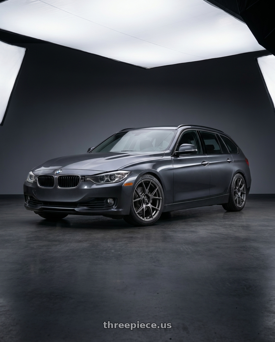 2016 BMW 3 Series F30 with Konig Ampliform 5x120 19x8.5+32 Dark Metallic Graphite wheels