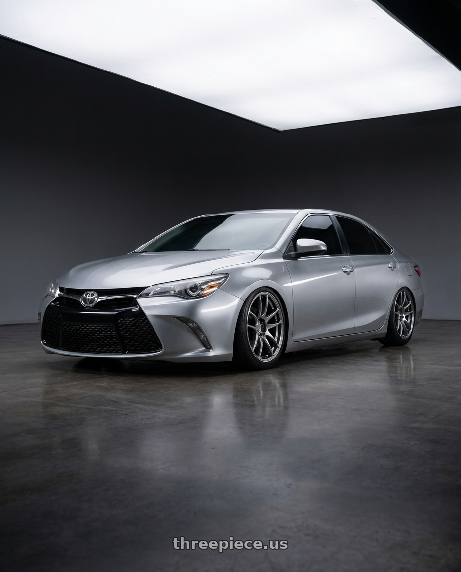 2015 Toyota Camry with Work Emotion Cr Kiwami 4x100 15x5 +45 Gt Silver wheels