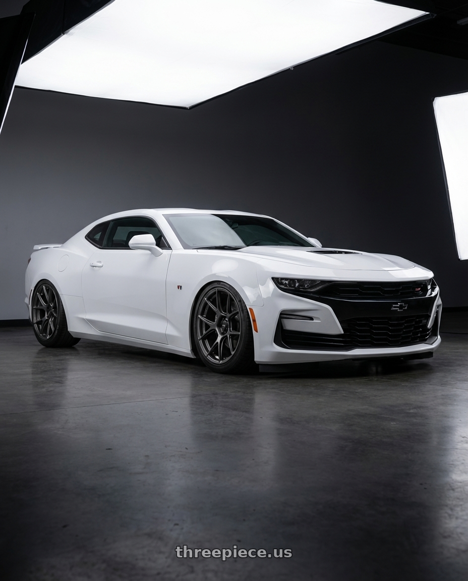 2022 Chevrolet Camaro with Konig Ampliform 5x120 20x8.5+45 Dark Metallic Graphite wheels