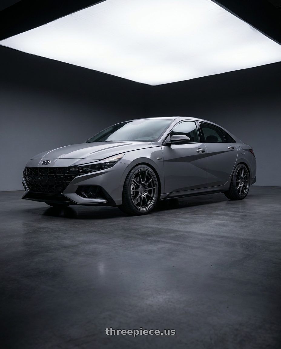 2023 Hyundai Elantra n line with Motegi MR152 SS5 5X114.3 18X8.5 +45 SATIN BLACK wheels