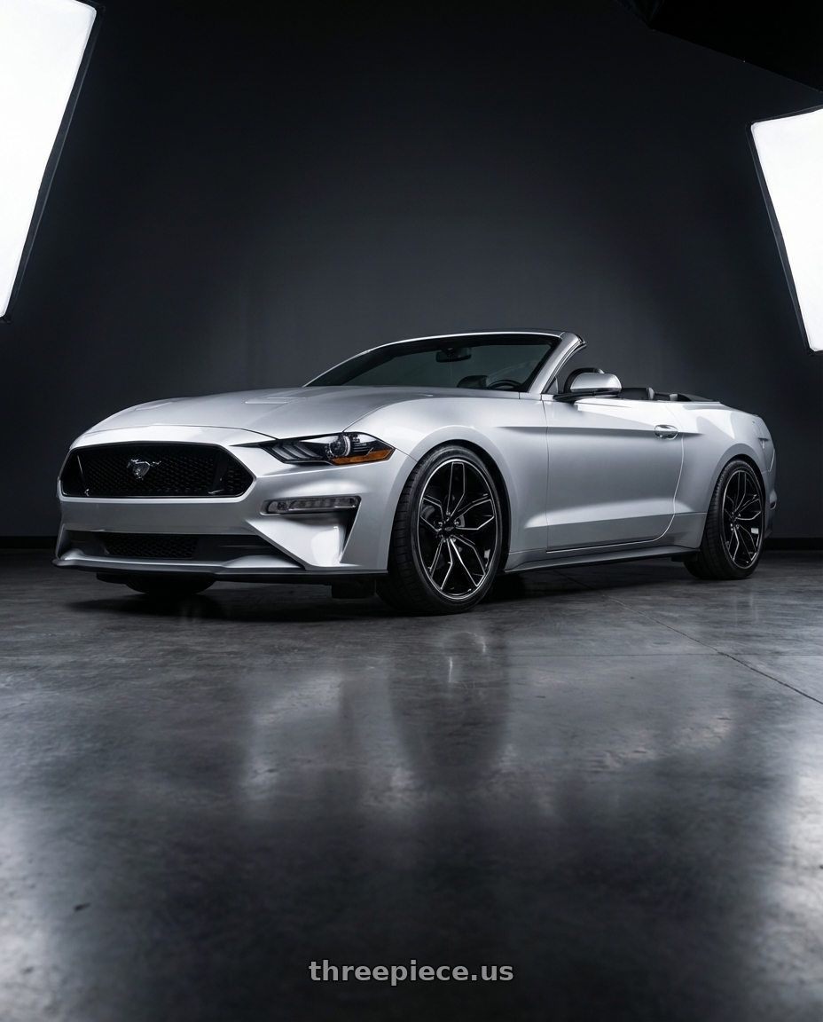 2018 ford mustang with Foose 1PC F150 OUTCAST 5X114.3 20X10 +40 GLOSS BLACK MILLED wheels