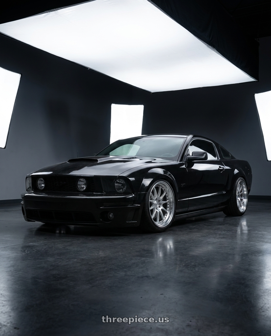 2007 Ford Mustang GT with Aodhan DS07 5x114.3 19x9.5 +30 Silver w/Machined Face wheels
