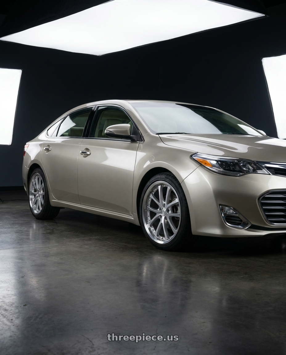 2013 toyota avalon with Vors AR5 5x114.3 19x8.5 +35 Silver Machine Face Lip Chrome Rivet wheels