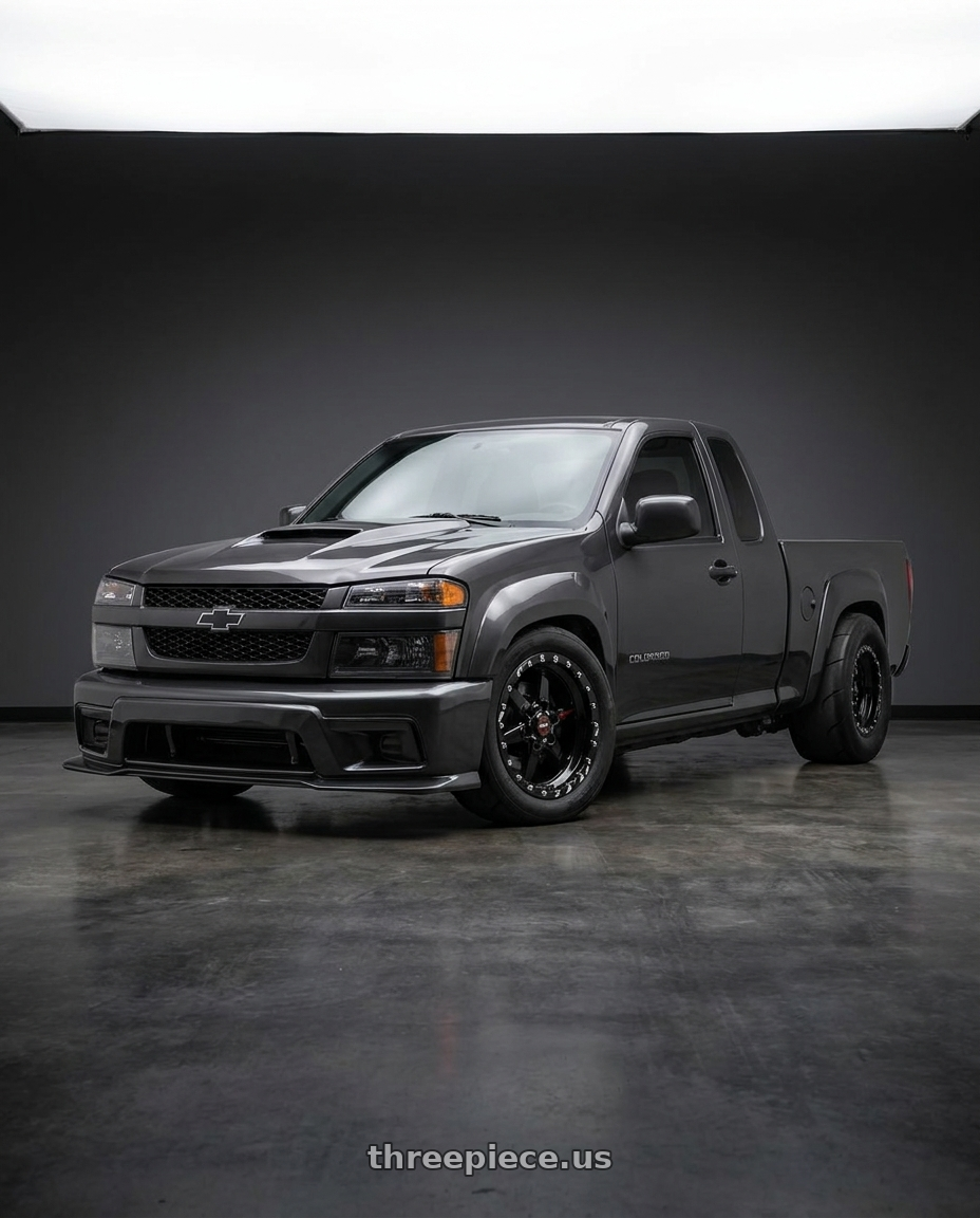 2004 Chevy Colorado extended cab with Race Star 93 Truck Star 6x139.7 15x10 +28 Black Single Beadlock wheels