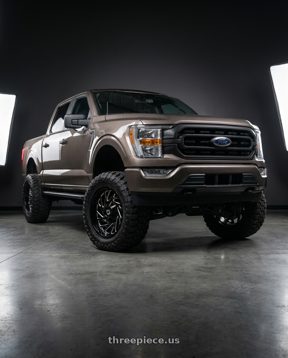 2019 Ford F-150 with Gear Off Road 769BM 6X135/6x139.7 20x9 +18 Gloss Black Milled wheels