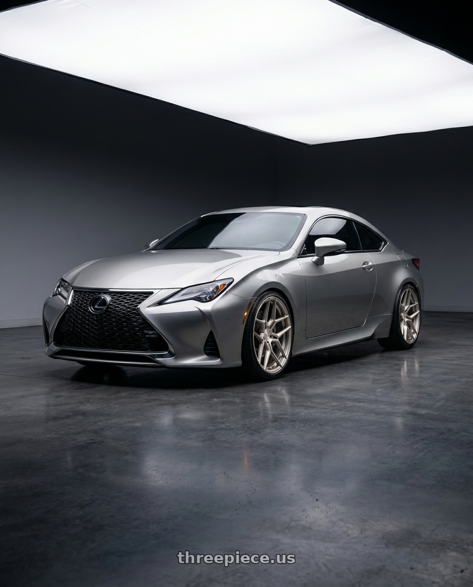 2020 Lexus RC300 Base AWD fitted with Rohana RFX11 5x114.3 19x8.5+35 Brushed Titanium $568 wheels