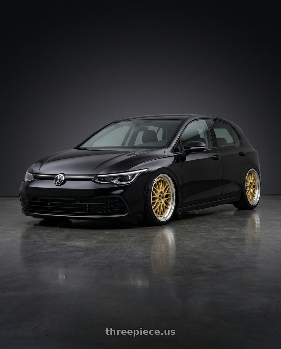 2025 Vw golf with BBS LM 5x112 19x9.0+42 Gold wheels