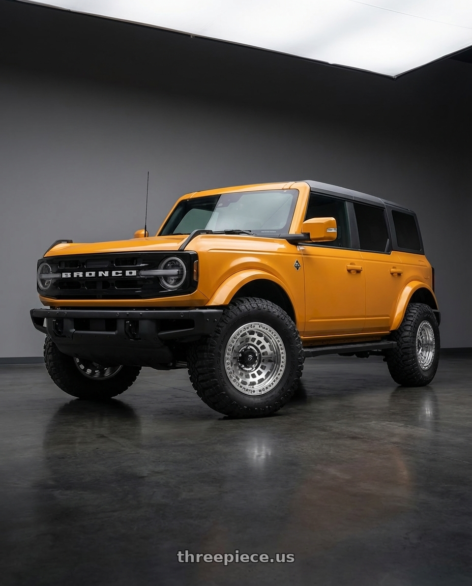 2024 Ford Bronco with Fuel 1PC D102 ZEPHYR BEADLOCK 6X139.7 17X9 -15 GLOSS MACHINED wheels