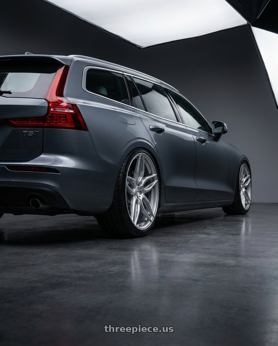 2019 Volvo v60 t5 with ADV.1 ADV005 5x114.3 20x9 +35 Platinum wheels rear three quarter view slight stretch tires