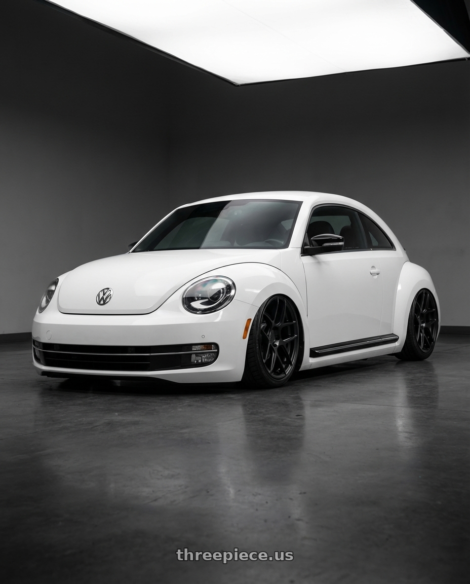 2016 Volkswagen Beetle Turbo with Aodhan AFF2 5x112 19x8.5+35 Matte Black wheels