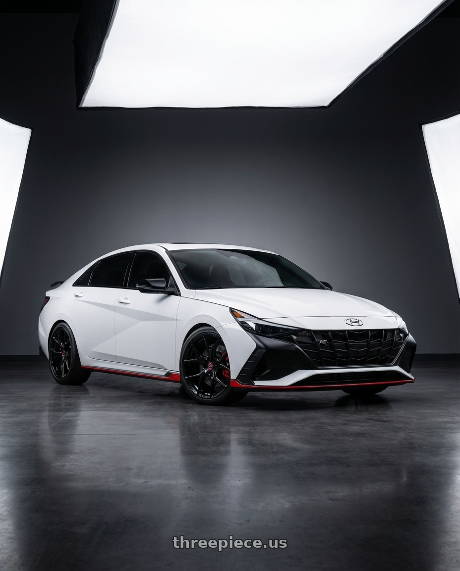 2024 Hyundai Elantra N with Vossen HF-5 19x8.5 / 5x114.3 / ET32 / Flat Face / 73.1 - Gloss Black Wheel - HF5-9N60 wheels