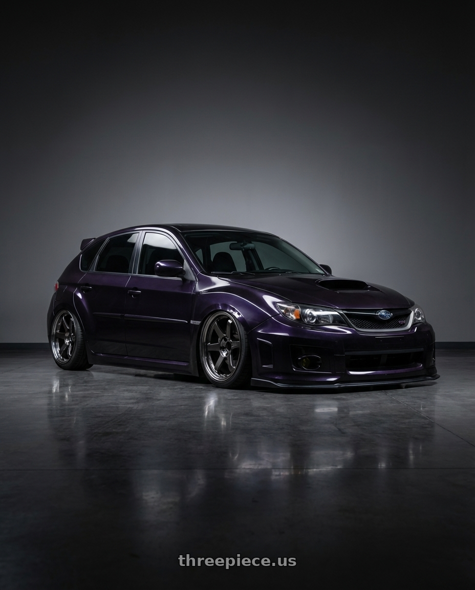 2014 Subaru wrx with Volk Racing TE37SL 5x114.3 19x10.5+12 Pressed Double Black wheels