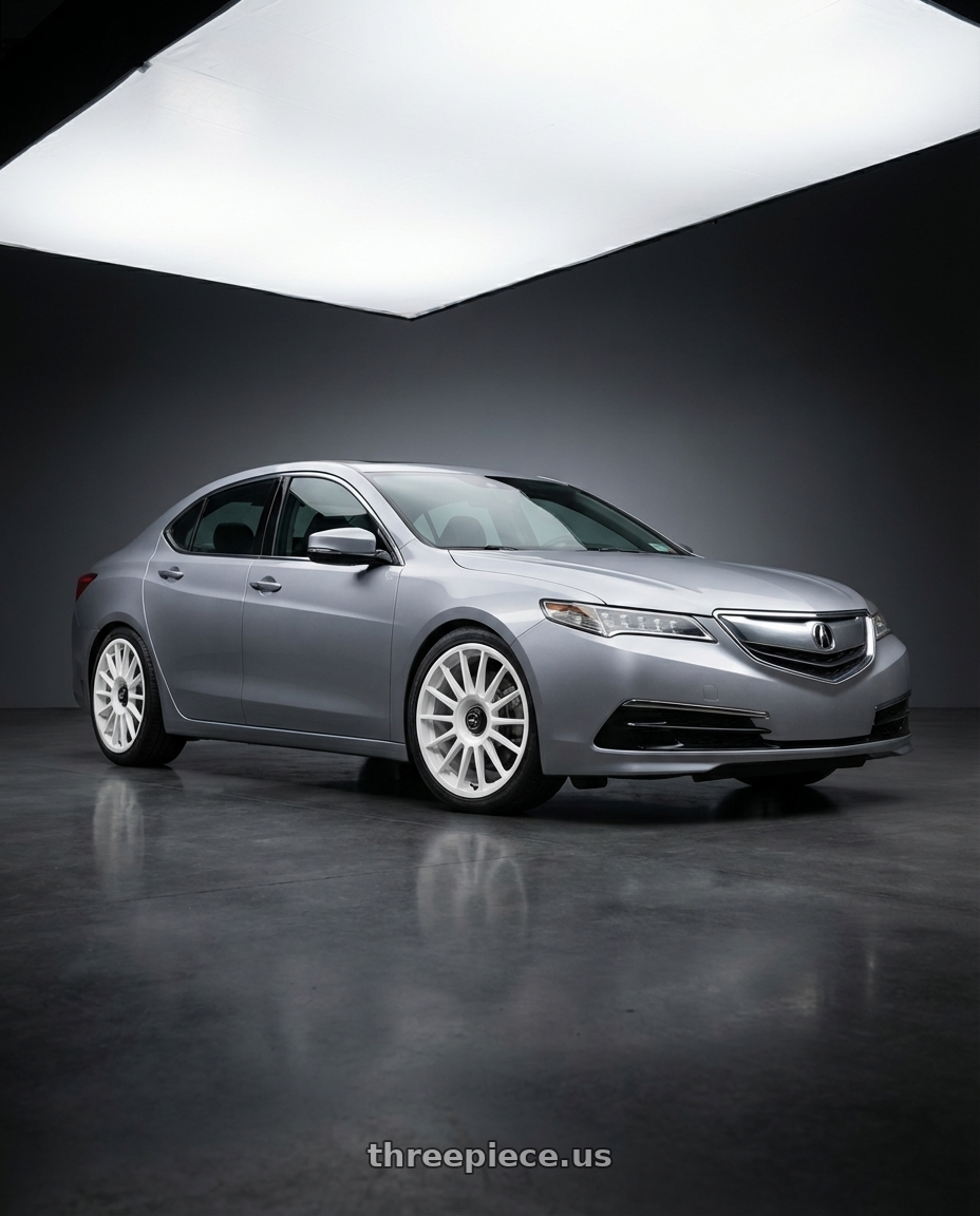 2019 Acura TLX with fifteen52 PODIUM 5x114.3 / 5x120 19x8.5 +35 RALLY WHITE (GLOSS WHITE) wheels