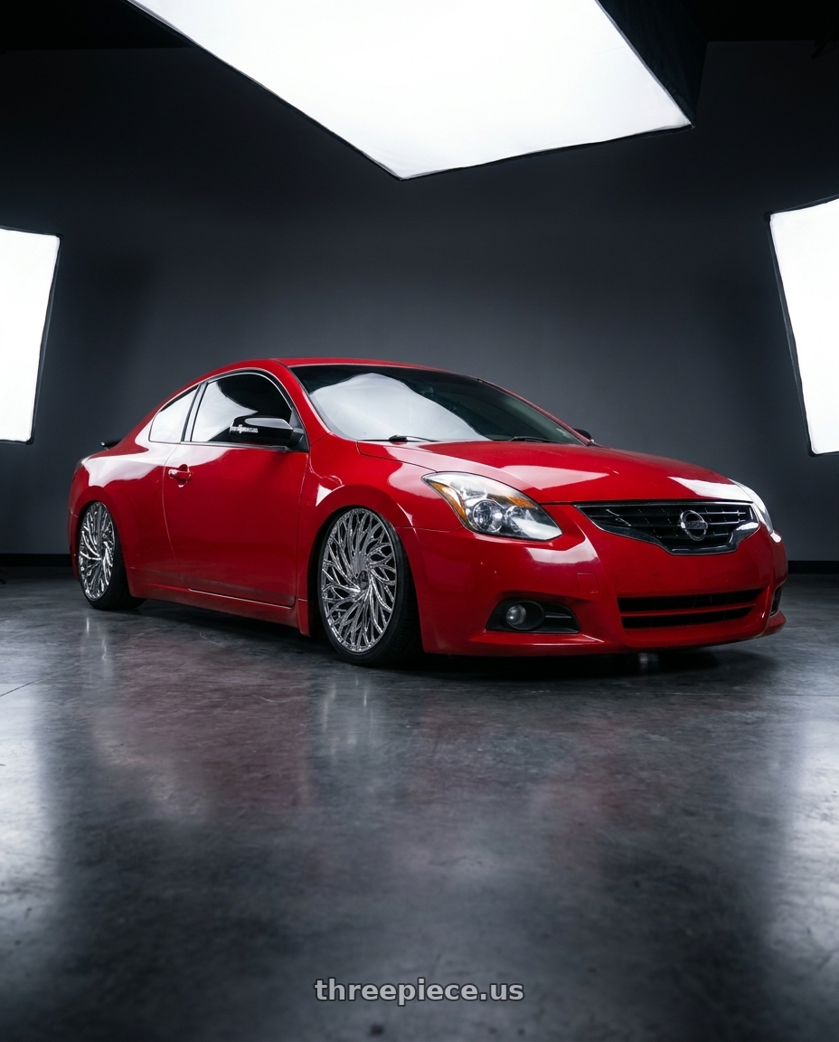 2010 Nissan Altima Coupe with Azara AZA-525 5x100/5x114.3 18x8 +35 Nano Chrome wheels