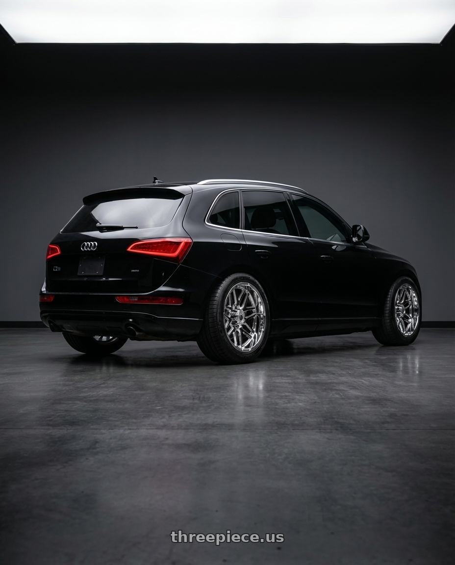 2017 q5 2.0t with American Truxx Grind AT151 6X135 20X9+0 Chrome wheels rear three quarter view meaty tires