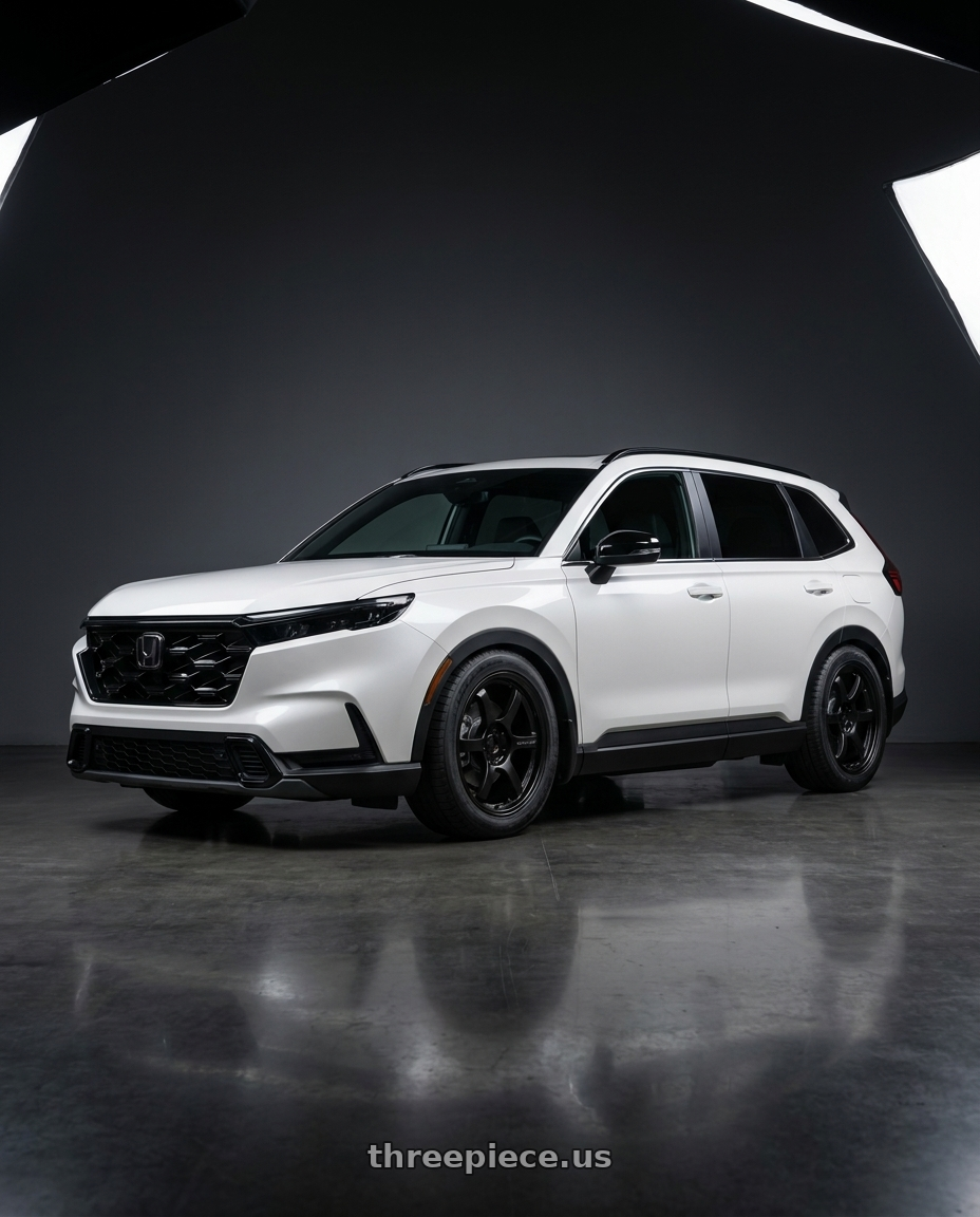 2026 Hybrid Trailsport CRV, Pearl White with Gram Lights 57DR 5x114.3 19x8.5+35 Semi Gloss Black wheels