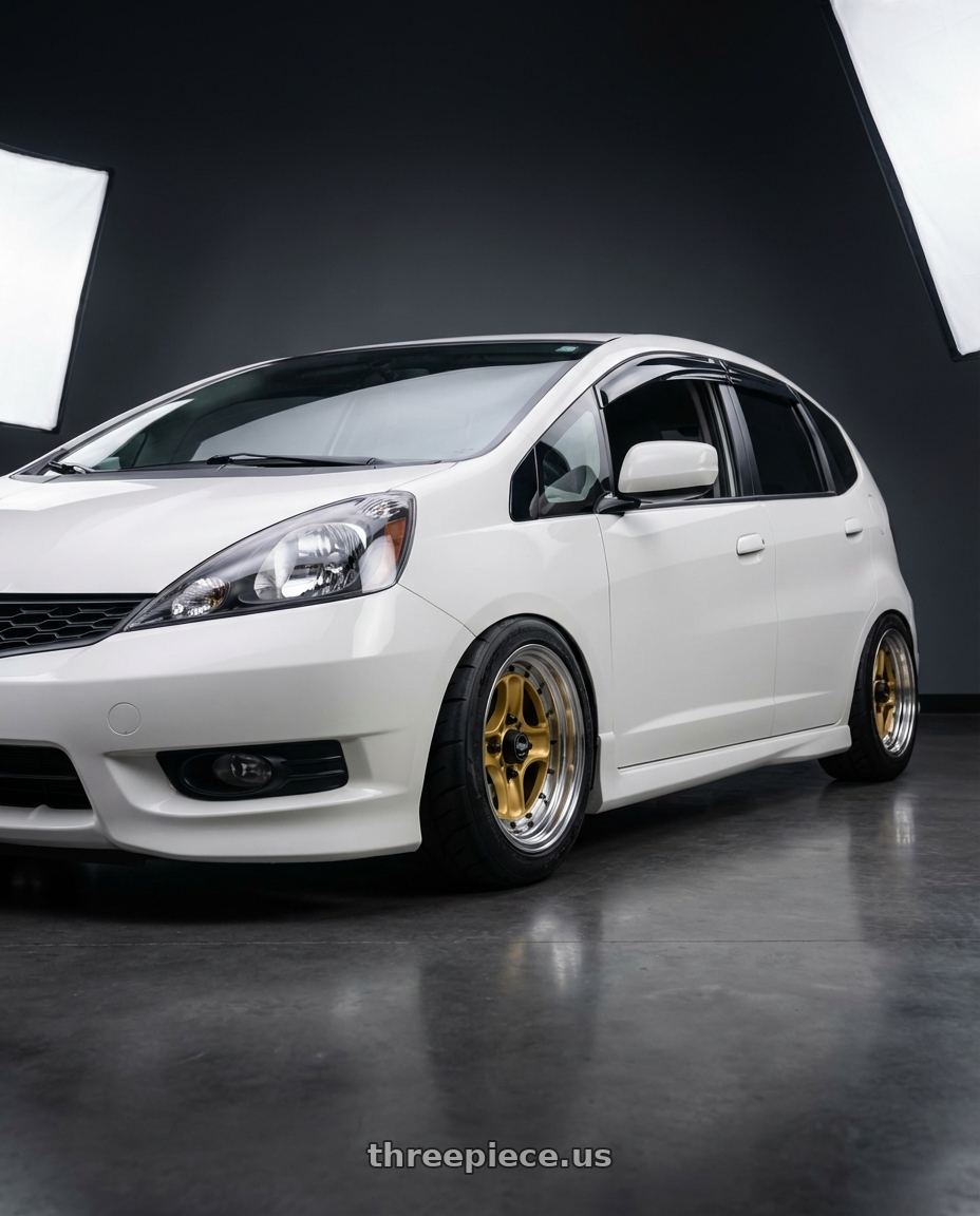 2013 Honda fit  with Work Equip 40 4x114.3 15x8 +35 a disk Sprint Gold wheels