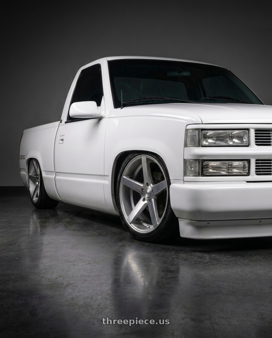 1989 chevy c1500 with BG Rod Works Old School 5x127 20x8.5+7 Gun Metal Machined Lip wheels