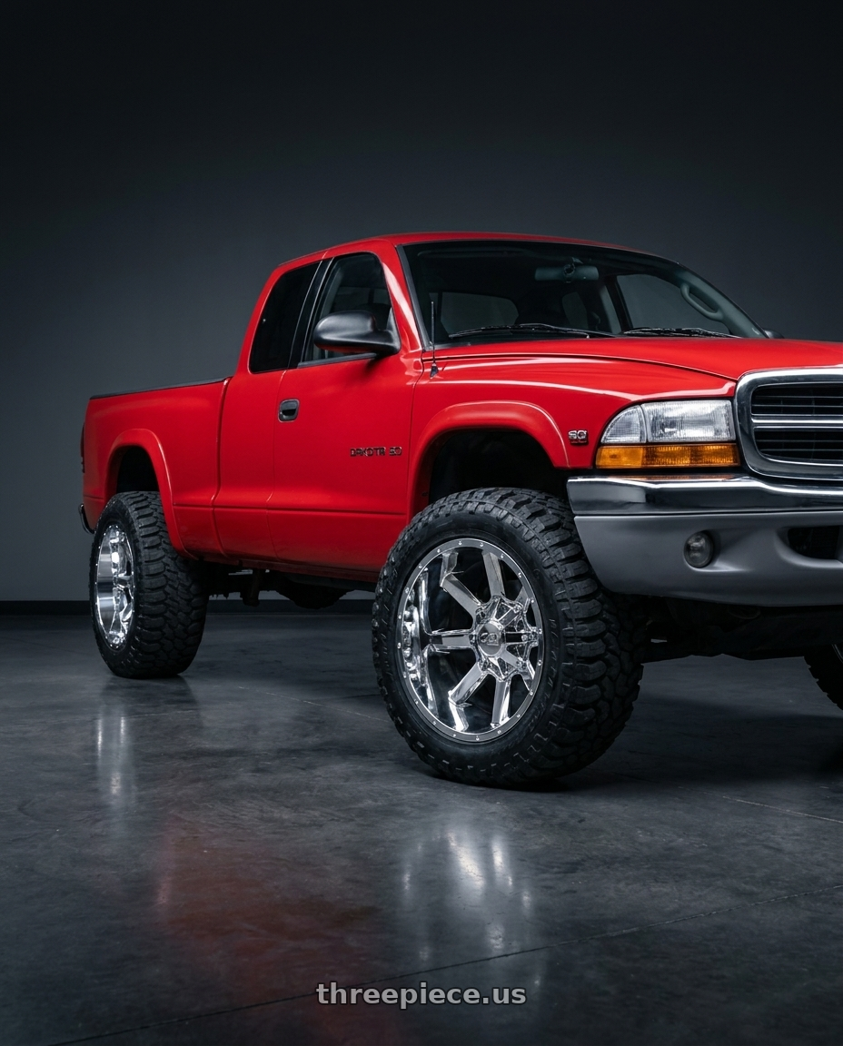 1997 dodge dakota with Cali Off-Road Busted 9100 6x139.7 22x12-44 Satin Black/Milled Spokes wheels