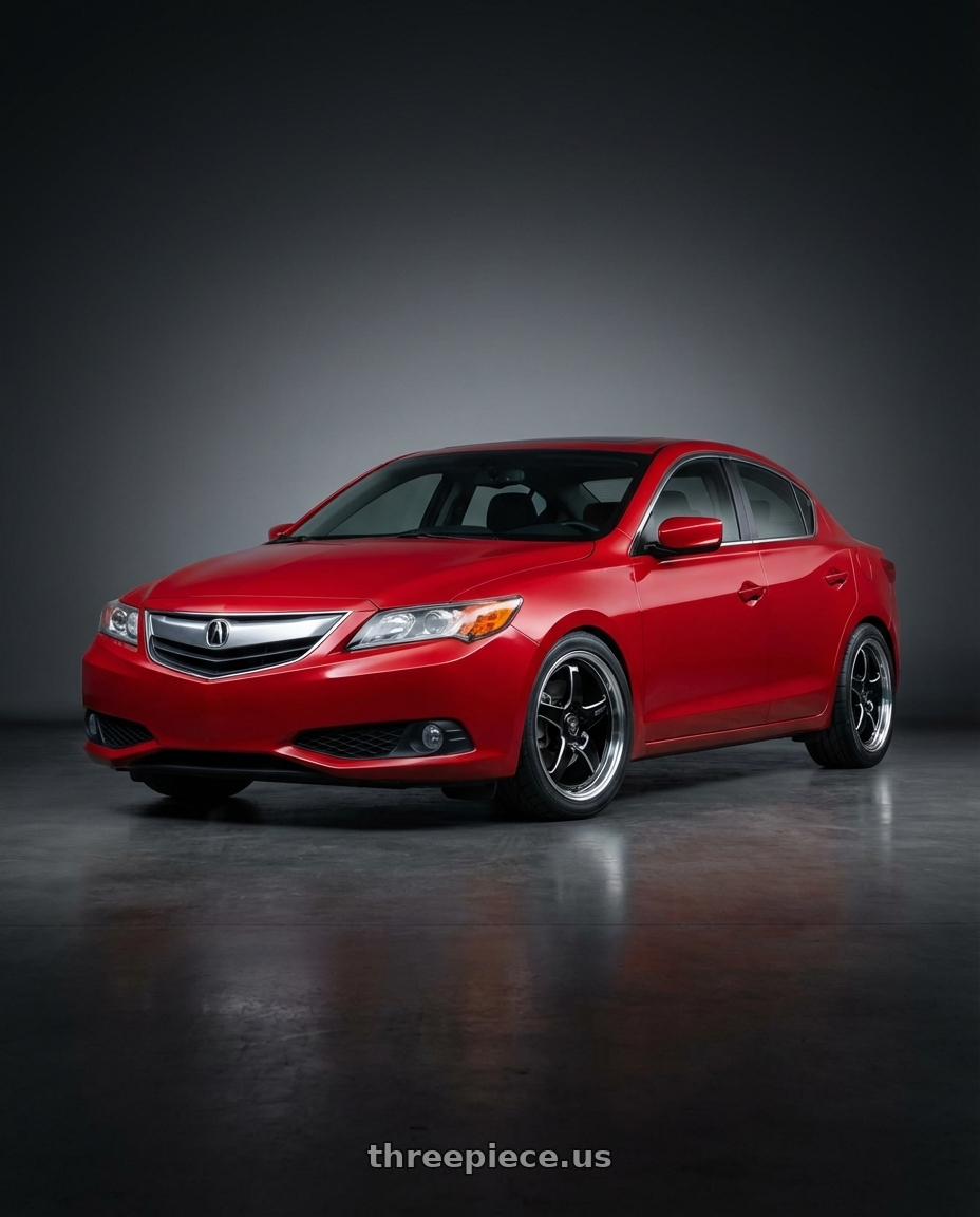 2012 Acura ILX with Forgestar D5 Drag 5x114.3 17x10 +50 Gloss Black Machined wheels