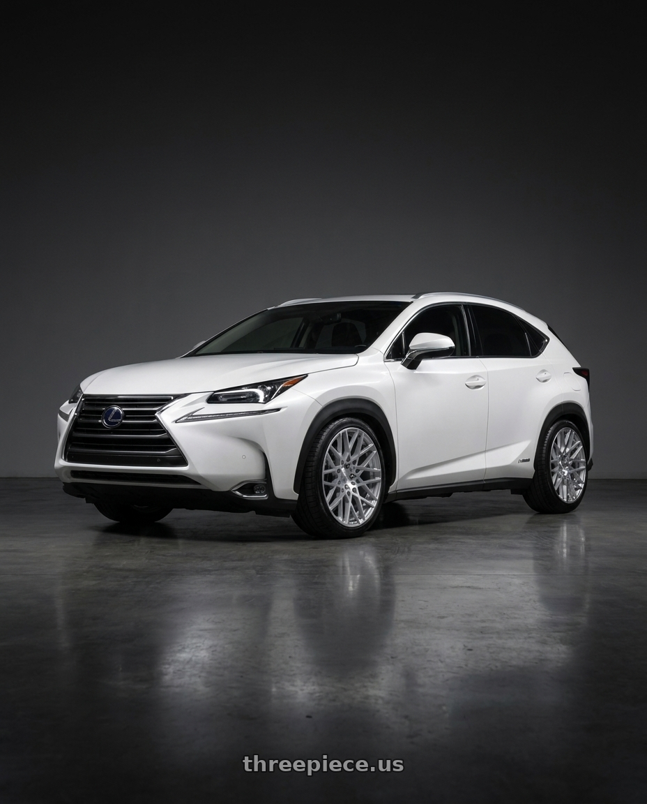 2019 Lexus NX with Rotiform 1PC R110 BLQ 5X112 20X10 +35 GLOSS SILVER MACHINED wheels